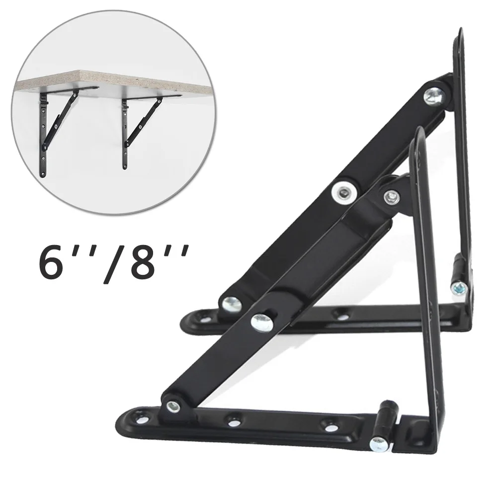 

Folding Shelf Brackets Triangle Iron Hinges Wall Mounted Foldable Support Tools