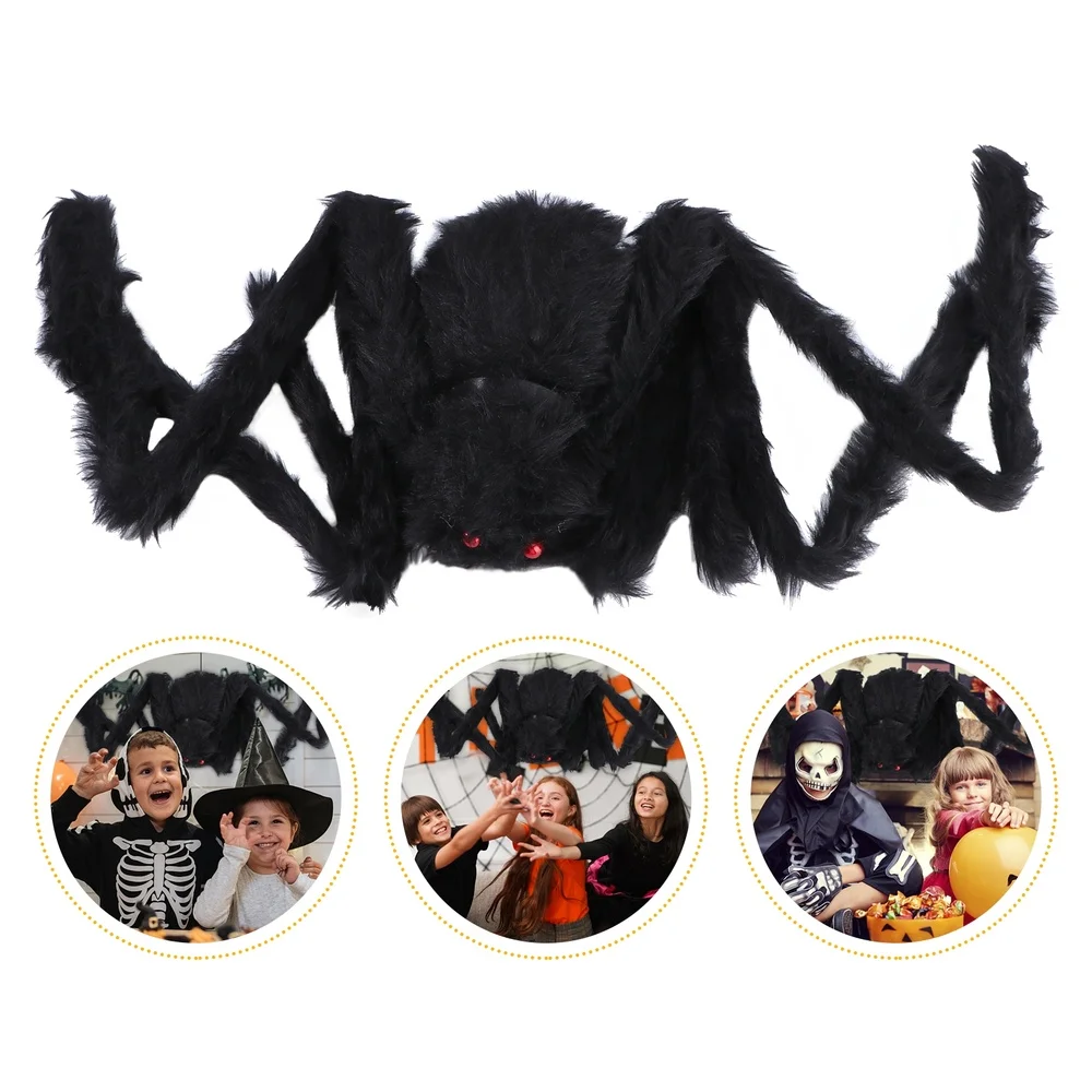 

2Pcs Spider Adornments Decorative Bar Props Spider Playthings (Black)