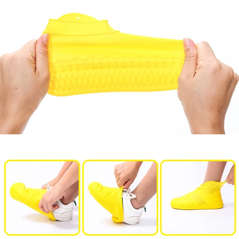 

Silicone Waterproof Shoe Cover Durable Outdoor Rainproof Hiking Skid-proof Shoe Covers Reusable Overshoes Non-Slip Protectors