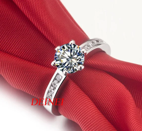 Роскошные качественные кольца SONA с шестью когтями 1 карат из стерлингового