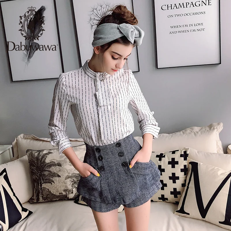 Dabuwawa повседневные женские шорты с разрезом юбки двубортные летние со средней