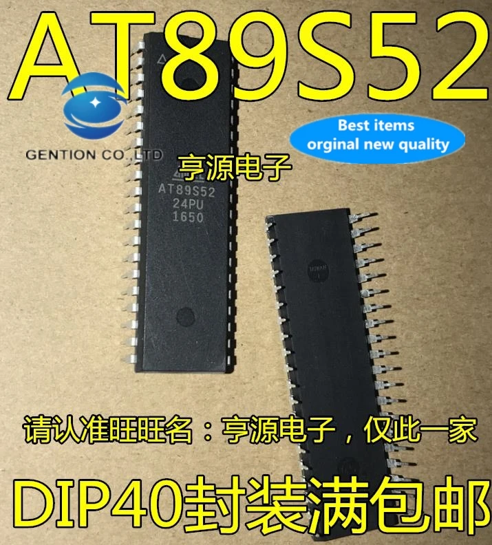 

10 шт. 100% оригинальная новая действительный ассортимент товаров в он-лайн чип AT89S52-24PC AT89S52-24PU 8-битный флэш-памяти микроконтроллера чип DIP-40