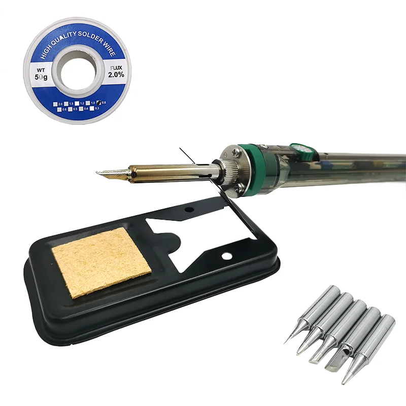 Electric Soldering Iron Set 100W 200V/110V Welding Solder Tools Temperature Adjustable Repair Ceramic Heater | Инструменты