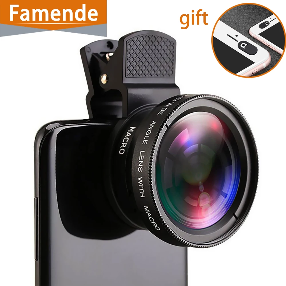 

Famende Mobile Phone Lens For Phone Camera Macro Wide Fisheye Fish Eye Lens HD Camera Lentes Cellphone On Phone Photography
