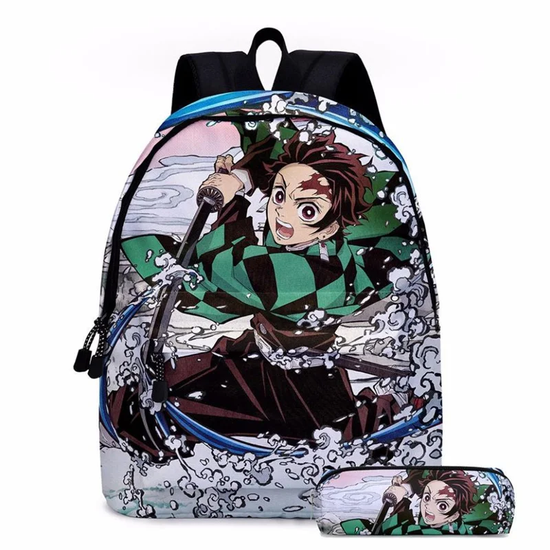 Demon Slayer Kimetsu No Yaiba Cosplay Schoolgirl Schoolbag Anime Backpack Nezuko Tanjirou Canvas Bag Gifts Boys Girls | Багаж и сумки