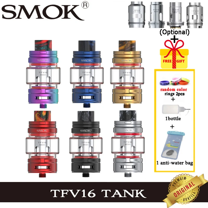 SMOK TFV16 бак 9 мл электронная сигарета атомайзер 510 нить TFV 16 сетка катушка испаритель VS TFV12 Prince Танк Vape