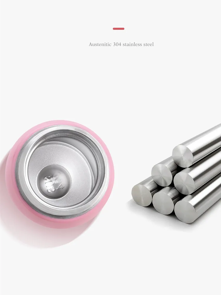 Bpa-free 300 мл детская питьевая 304 нержавеющая сталь соломы термос чашка портативный веревка мини вакуумная колба мультфильм чай бутылка для воды
