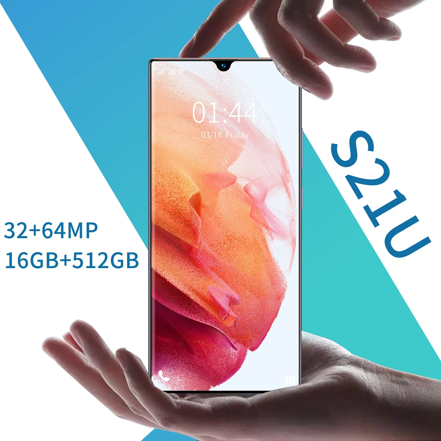 

6.9 inch S21U Smartphone Android11 4G/5G 16GB+512GB 6800mAh Unlocked Mobile Phones Global Version 32+64MP Camera Cell Phone New