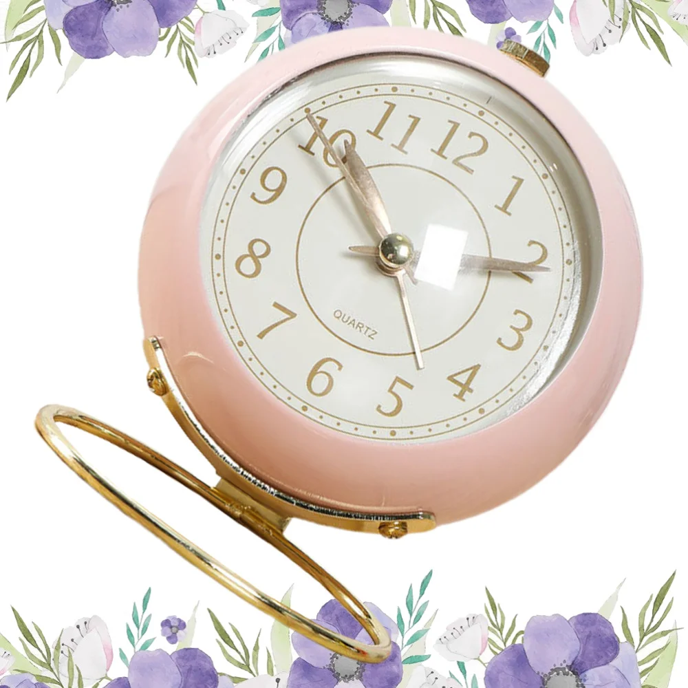 Metal Alarm Clock Round Desktop Bedside (Beige Shipment without Battery) | Дом и сад