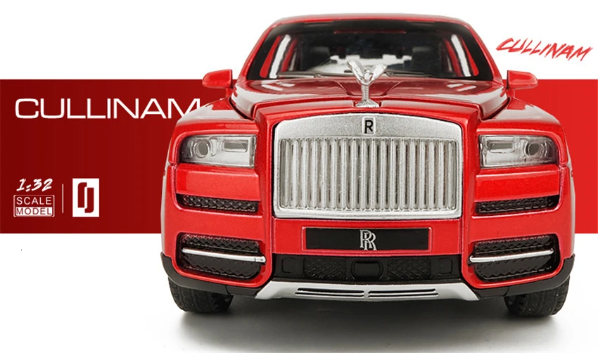 1/32 Rolls Royce Cullinan Diecasts модели игрушечных автомобилей со звуком и светильник 6 дверей можно открыть Oyuncak модель подарки для детей
