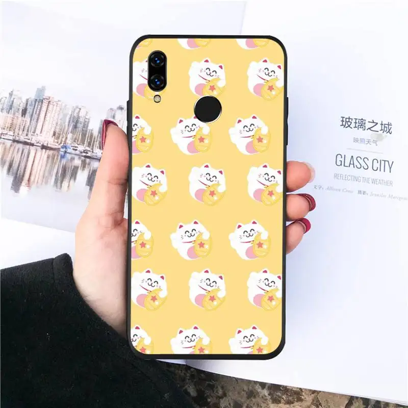 

Cartoon Lucky Cat Phone Cases For Huawei honor Mate P 10 20 30 40 Pro 10i 9 10 20 8 x Lite Luxury brand shell funda coque