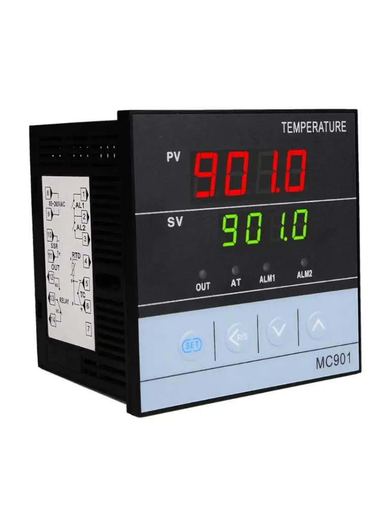 

2in1 Relay + SSR Output PID Thermostat / 85~265VAC for Universal Inout K Pt100