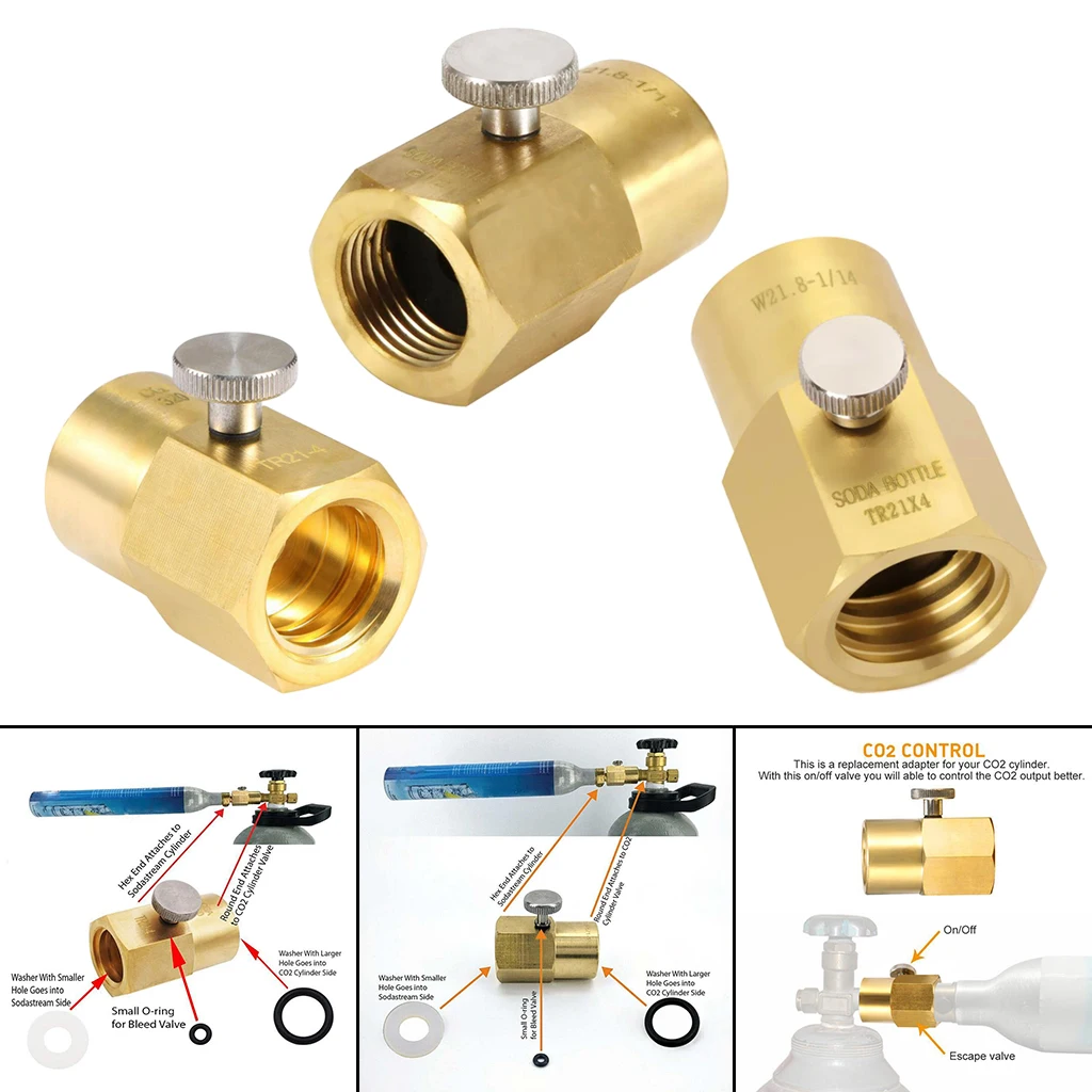 

CO2 Carbonator Cylinder Canister Refill Adapter Filling Adaptor to W21.8-14 or CGA320 Connector