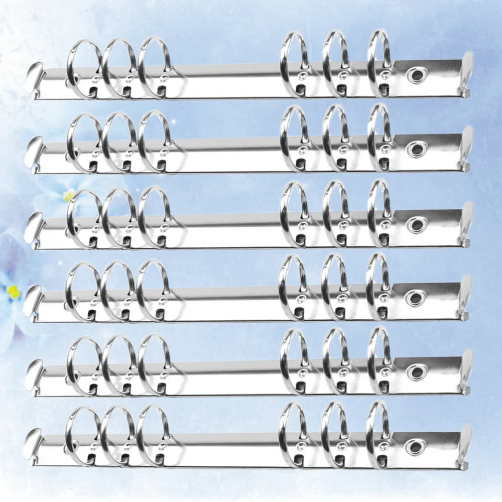 

6Pcs Album Scrapbook Clips Metal Loose Leaf Book Binder Rings Metal Ring Binder Stationery Office Supply(Silver)