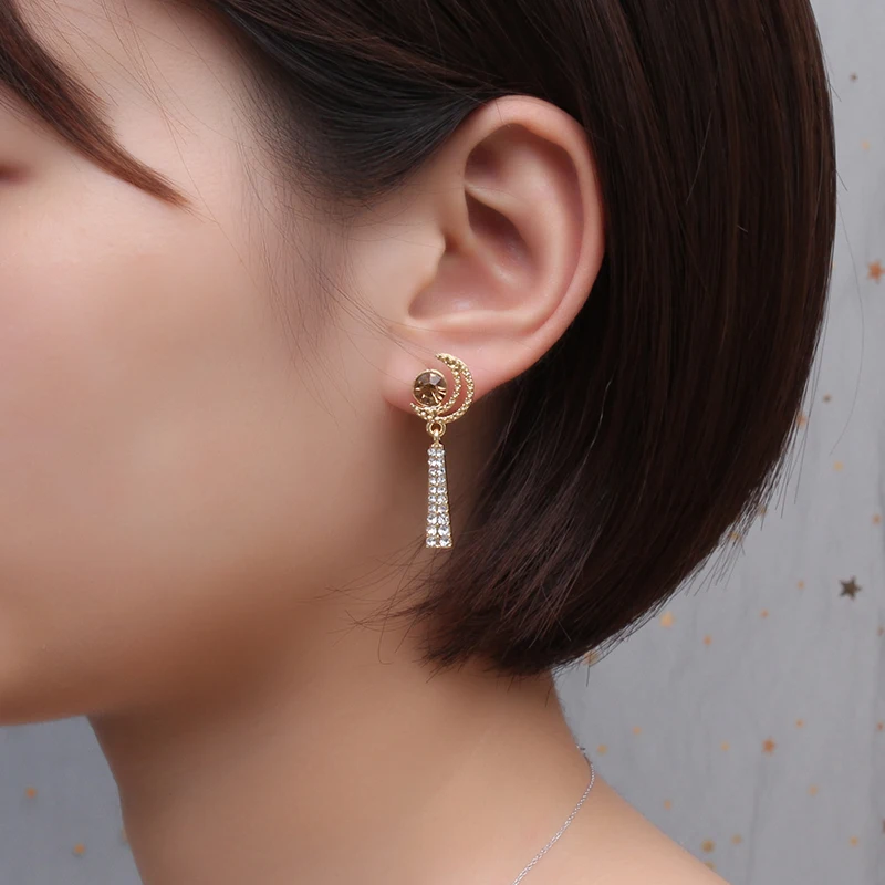 2019 новый золотой Цвет асимметричного кроя Луна Звезды Длинные Позолоченные