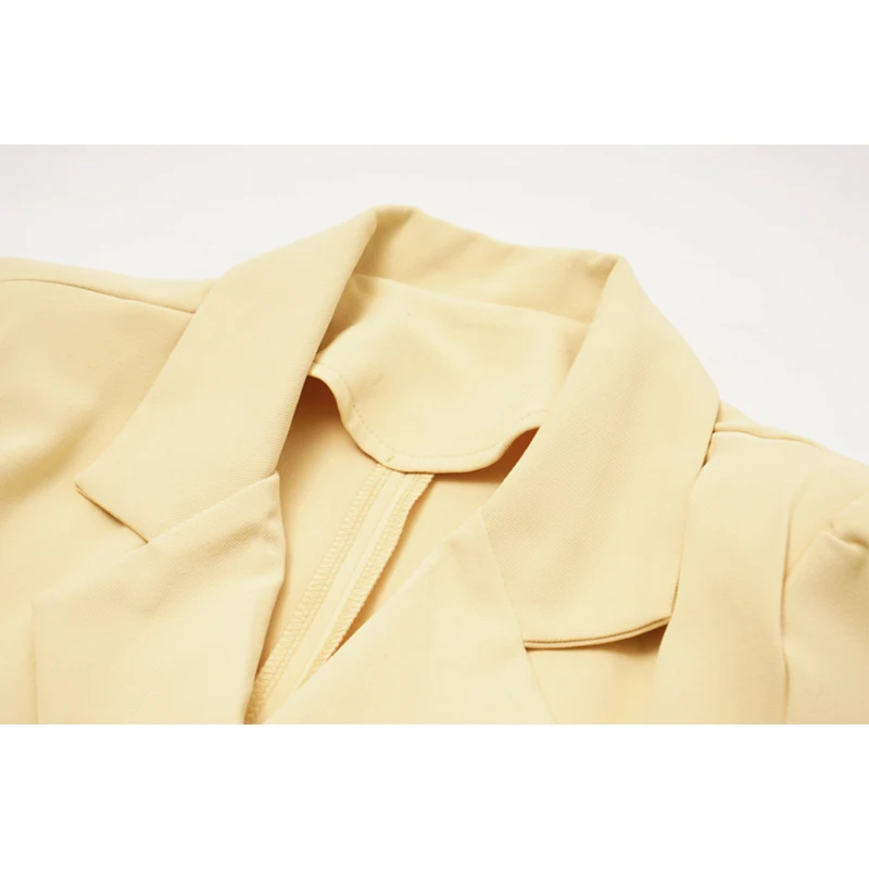 

[EAM] Women Black Temperament Knee-length Shirt Dress New Lapel Puff Short Sleeve Loose Fashion Tide Spring Summer 2021 1DD7915