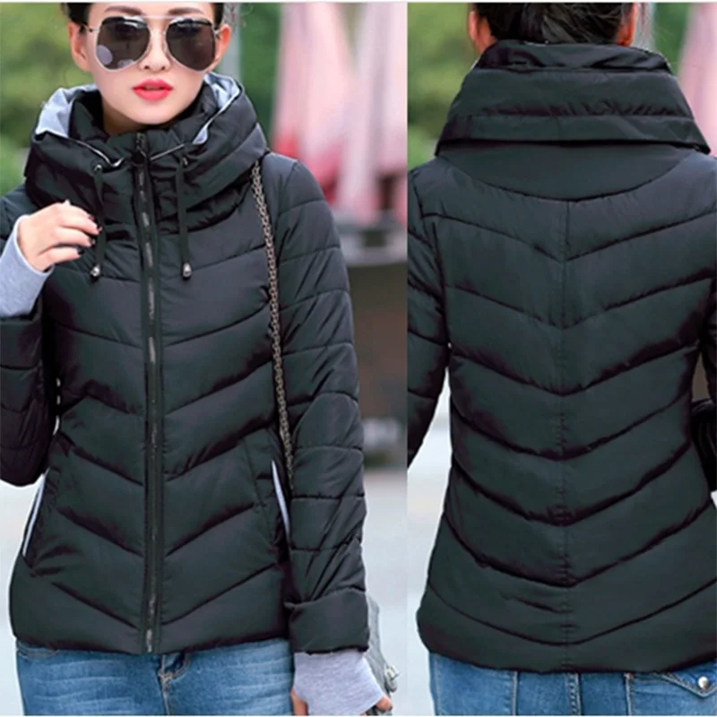 

Brand Winter Jacket Coat Women Parkas Plus Size S-3XL Zipper Warm Clothes Cotton Casual Jacket Slim Fit Coat Womens Parkas
