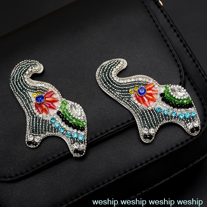 3D блестки ручной работы вышитая бисером Слоновая аппликация для