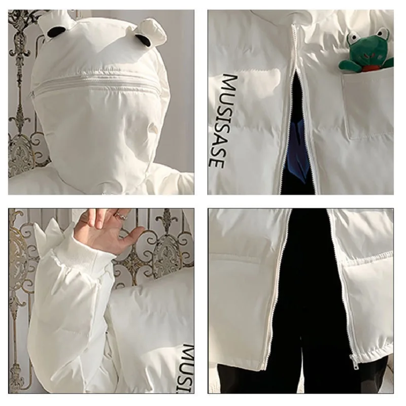 Lovers Thicken Cartoon Hooded Cotton Jacket Men's Autumn and Winter Korean Trendy Brand Design Loose Bread Jacket Harajuku Coat