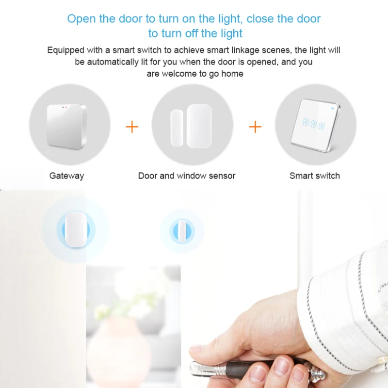 

Tuya Smart ZigBee/ WiFi Door Sensor Door Open / Closed Detectors Compatible With Alexa Google Home IFTTT Tuya/Smar tLife APP