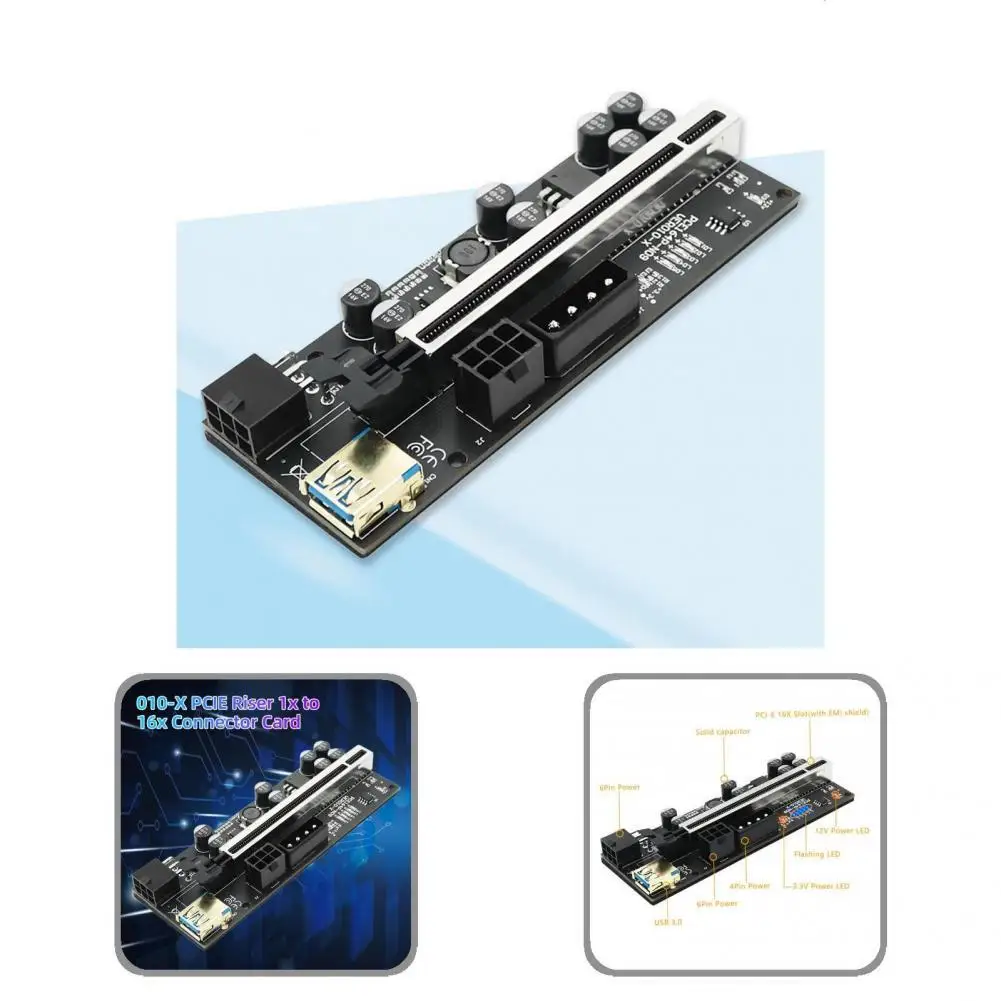 

High Strength Lightweight 010-X PCIE Riser 1x to 16x Adapter Board for PC