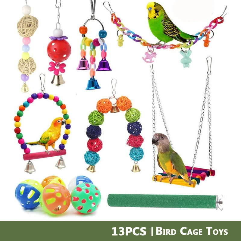 

13 шт. игрушка попугай качели подвесное украшение качели подвесное Suzuki мост Игрушки для птиц комплект постоянного учебные материалы