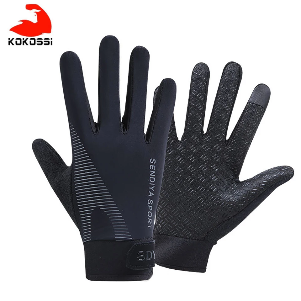 

KoKossi 1 Pair Cycling Breathable Non-Slip Touch Screen Gloves Outdoor Climbing Fitness Sun Proof Ultra-thin Fabric Bike Gloves