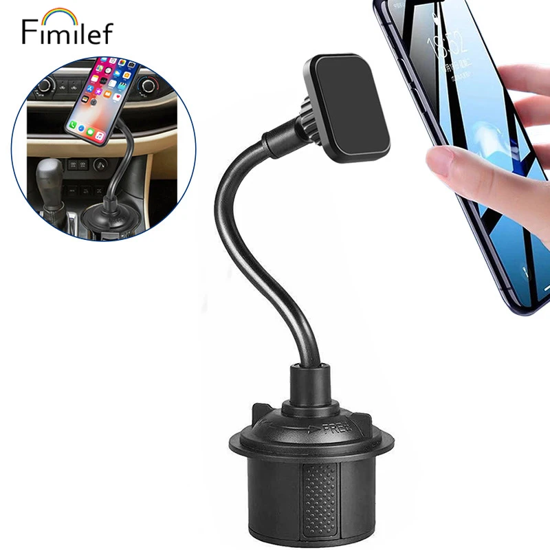 

Universal Magnetic Car Cup Holder MountGoose neck Car Cup Holder Magnetic Cradle Mount For iPhone 7 8 11 XS Note 9/ S10+ xiaomi