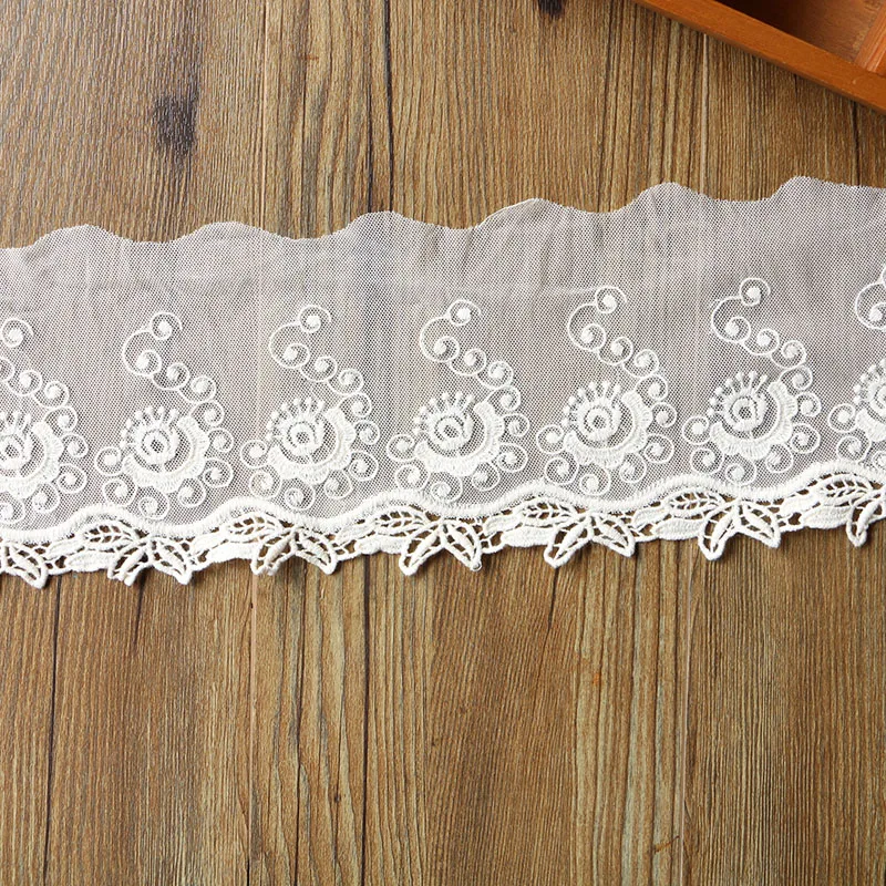 2 ярда белое кружевное платье с цветочной вышивкой ширина 15 см|Кружево| |