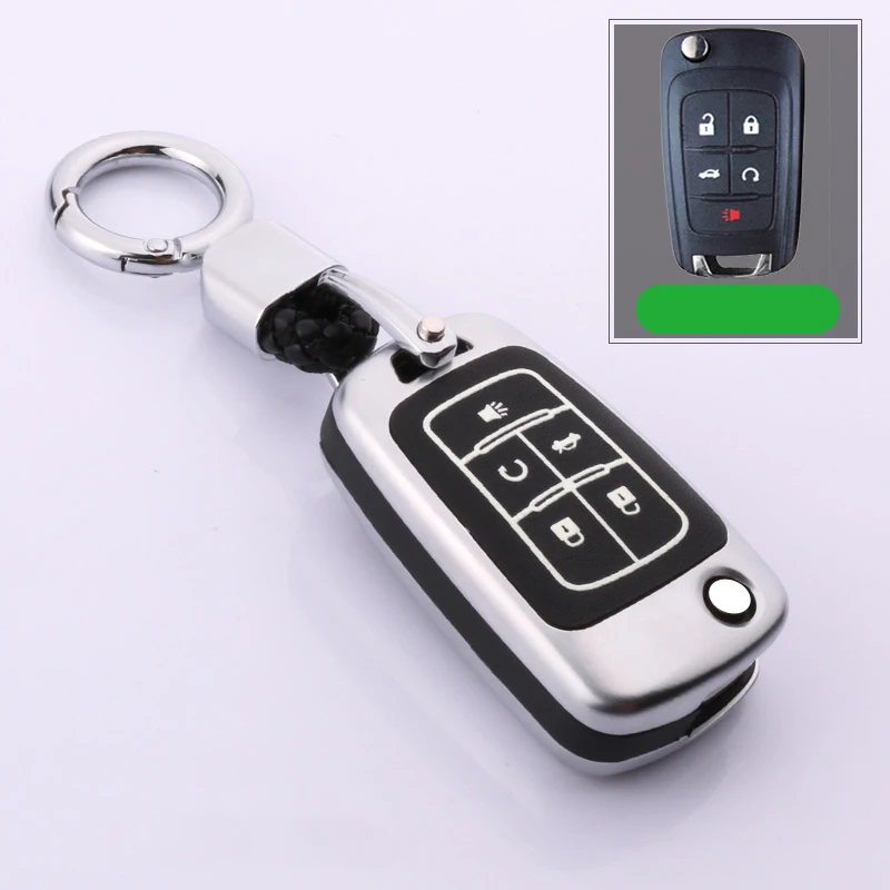 Сплав светящийся чехол для ключа автомобиля для Chevrolet Cruze Aveo Trax Opel Astra Corsa Meriva Zafira Antara J Mokka Insignia для Buick - Название цвета: D-silver
