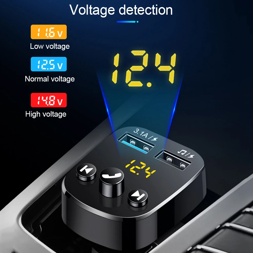 Автомобильный FM-трансмиттер JINSERTA Bluetooth 5 0 MP3 плеер с двумя USB-портами и U-диском а |