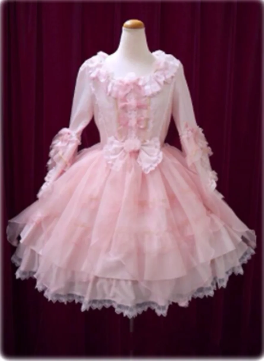 

kawaii girl gothic lolita op loli pink sweet lolita dress palace princess victorian dress retro lace bowknot cos ball gown