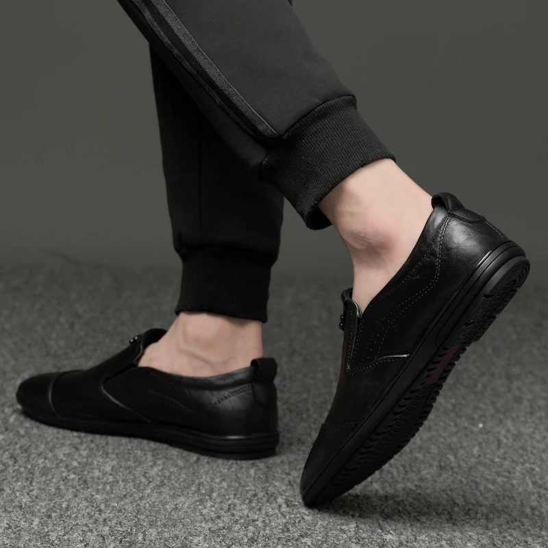 Italian Fashion Men's Casual Handmade genuine Leather Shoes slip on Business Dress Suit Men Shoe Zapatos Mujer Best Gifts a4 | Обувь