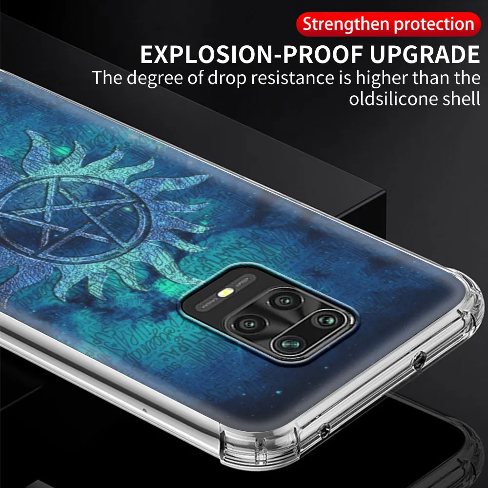 

Supernatural logo Airbag Case for Xiaomi Redmi Note 8 9 K20 K30 10X Pro 5G 7 8T 9S 9A 9C 8A Phone Soft Shell Cover