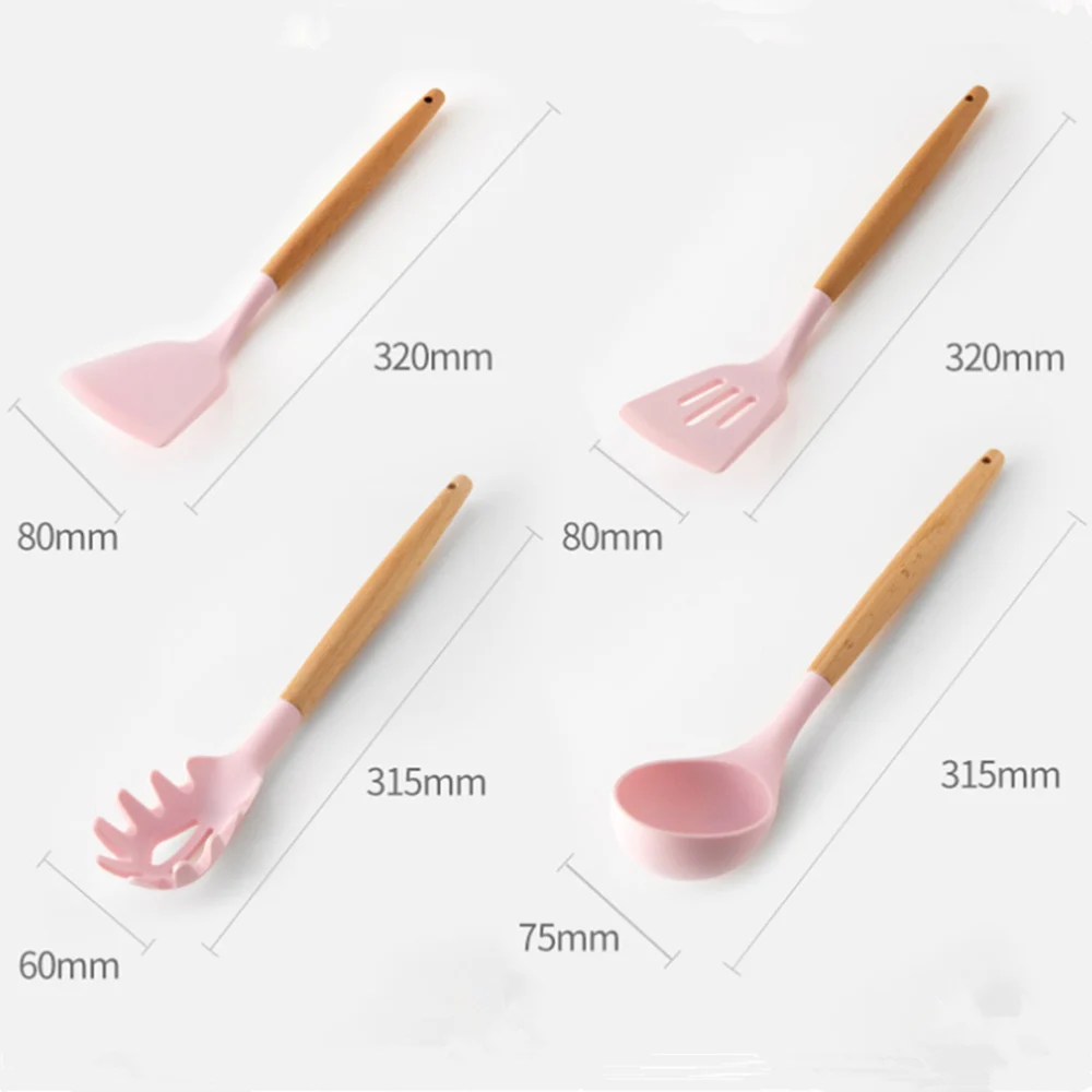 12 шт. Набор Кухонной силиконовой посуды набор силиконовых кулинарных шпателей