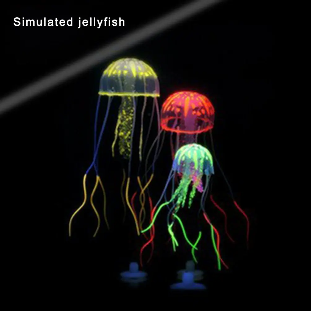 Разноцветная светящаяся искусственная Медуза украшение для аквариума