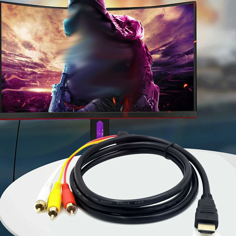 Адаптер 2 в 1 кабель-Переходник HDMI-совместимый с RCA Scart аудиоразъем папа S-видео на 3