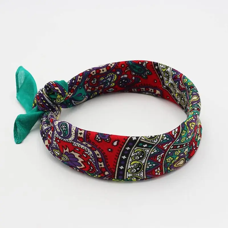 Этнический стиль для женщин и мужчин панк бандана яркий цветной Пейсли Цветочный