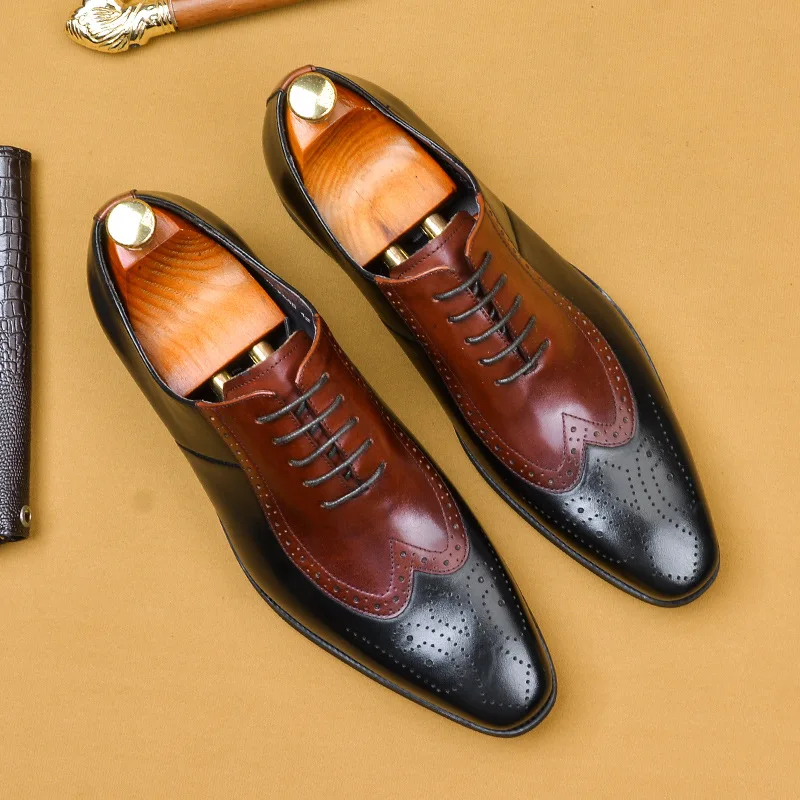 Туфли-оксфорды мужские из натуральной кожи элегантные офисные классические