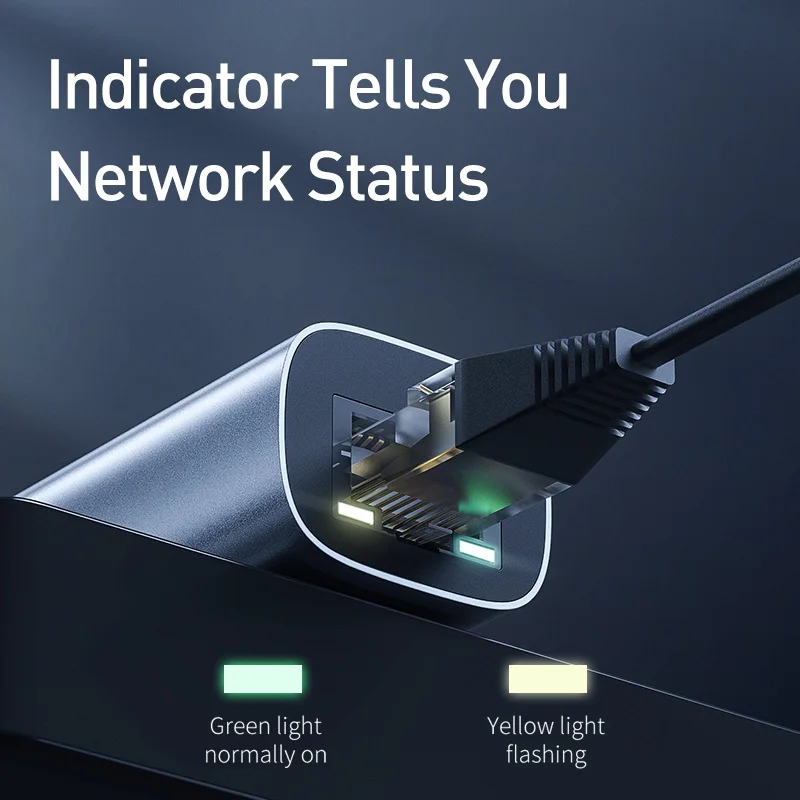 Ethernet адаптер Baseus с USB Type C на RJ45 сетевая карта конвертер гигабитный Lan для ноутбука