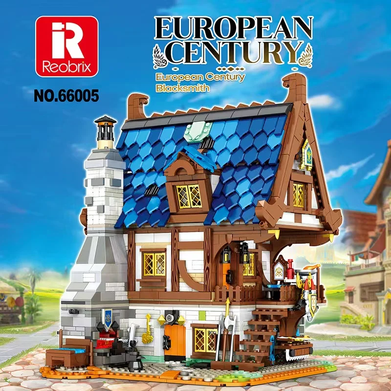 

MOC Idea Medieval Town Blacksmith Military Lion Castle Knights Building Blocks Bricks Siege Toys For Children Gift Rebrickable