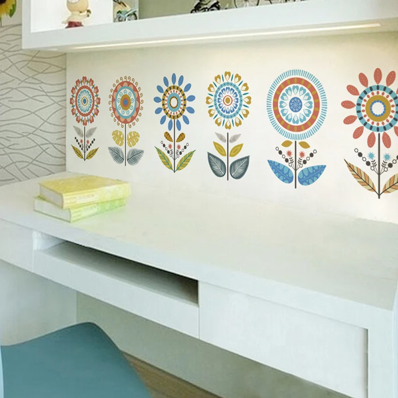 

Wall Stickers Romantic Garden Flowers Kickline Decor For Home Living Room Bedroom Accessories Decor Mural DIY Wall Art Decals