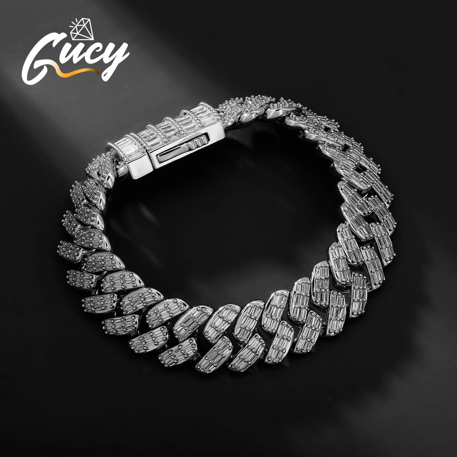 GUCY New Trendy Cuban Chain Men Bracelet Classic 16MM Width Chain Bracelet For Men Women Jewelry Gift