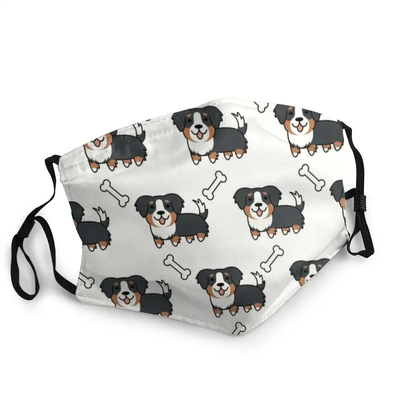 Многоразовый респиратор с рисунком в виде костей бернских горных собак унисекс