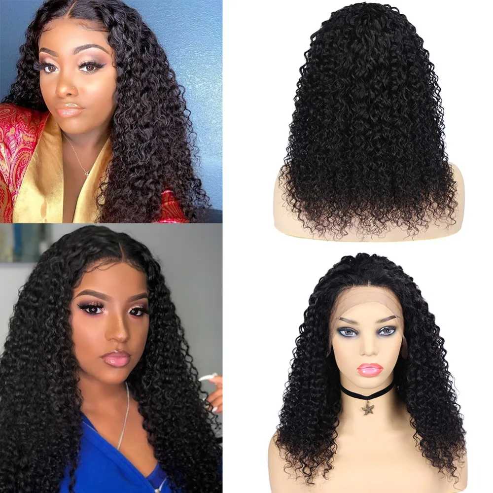 Kinky Curly Human Hair Wigs 13X4 Lace Frontal Wig 150% Density FAVE HAIR Jerry Curly Lace Front Human Hair Wigs For Black Wowen