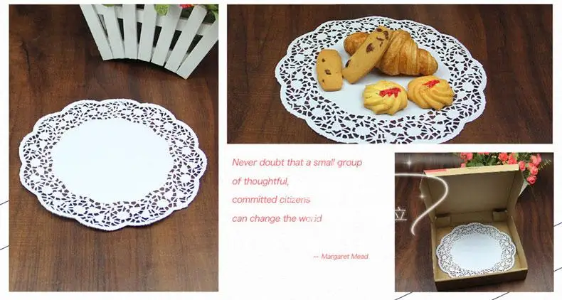 Round oval rectangular lace lace bottom pizza paper pad hollow out oil absorption of about 180 copies