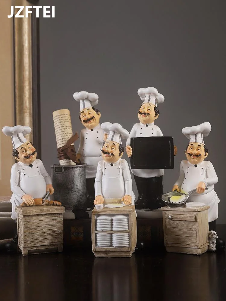 

Chef Statue Multifunctional Storage Ornaments Restaurant Hotel Garden Wedding Decoration Resin Rack Wine Table For Home