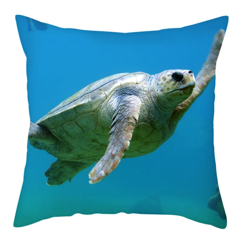 Fuwatacchi Jellyfish Marine Life Printed Pillow Case Starfish Turtle Shark Cover for Home Sofa Decorative Cushion Covers | Дом и сад