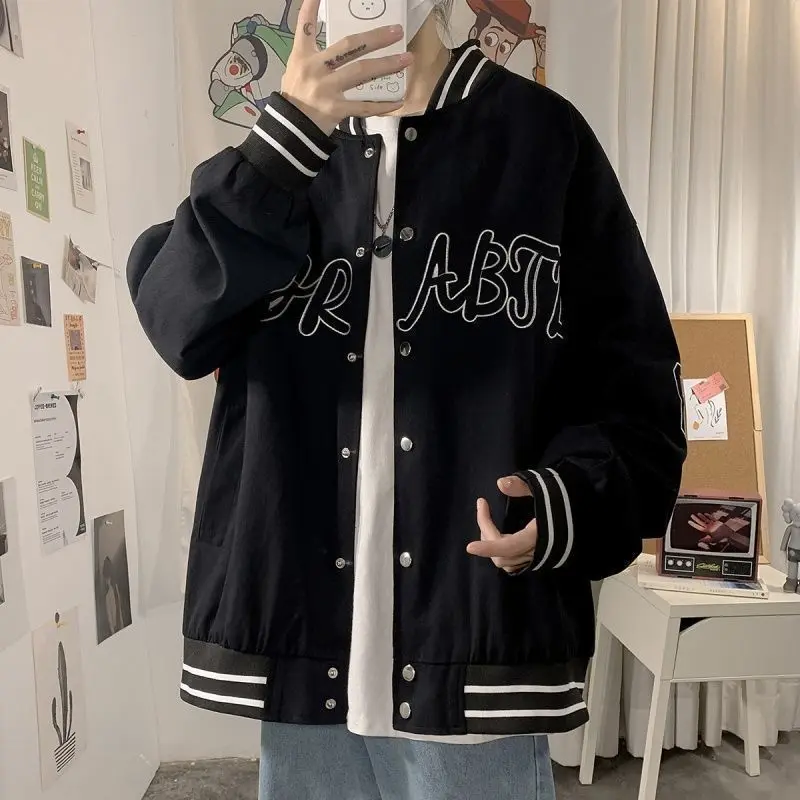 

Men's jacket letter printed Korean loose wild oversized baseball uniform 2021 new Spring Autumn couple casual bomber jacket