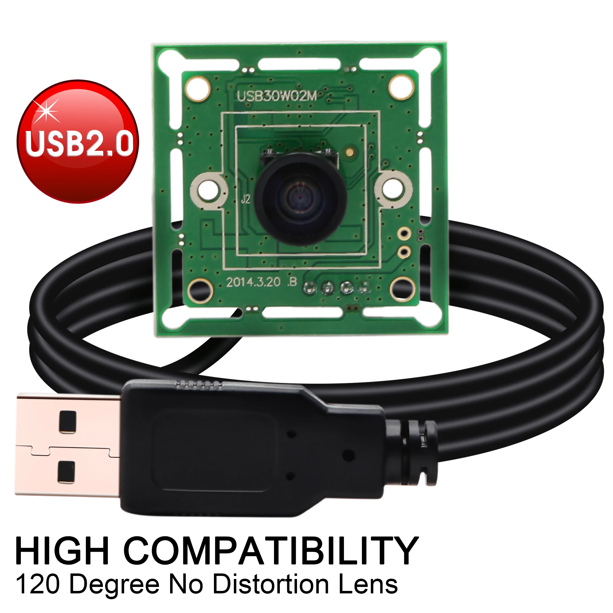 ELP 640*480 VGA USB2.0 OmniVision OV7725 цветной CMOS 120 градусов широкоугольный объектив M7 USB модуль